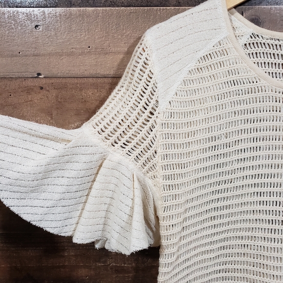Free People NWT babes only cream open knit sweater - Picture 7 of 12